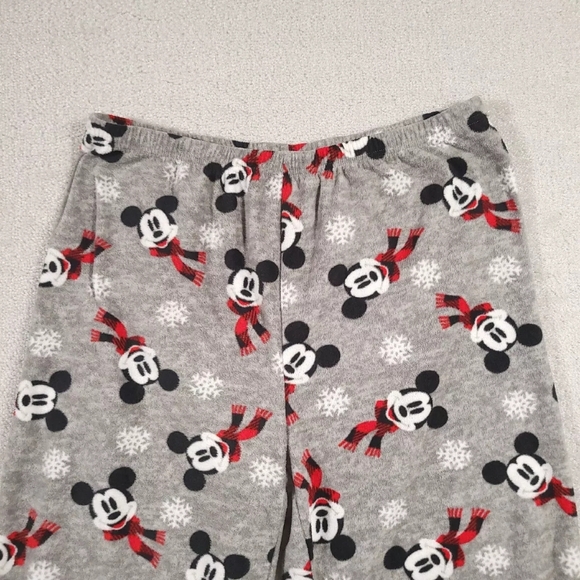 Disney Pajama Pants Mens XL Gray Mickey Mouse Fleece Winter Cozy Lounge - Picture 2 of 4